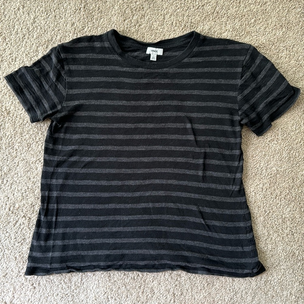 Vince Stripe Pima Cotton Tee size Small